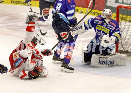 EBEL. Eishockey Bundesliga. EC VSV gegen KAC. Jean Philippe Lamoureux,  (VSV), David Schuller (KAC). Villach, am 17.2.2013.
Foto: Kuess 


---
pressefotos, pressefotografie, kuess, qs, qspictures, sport, bild, bilder, bilddatenbank