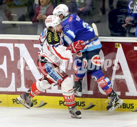 EBEL. Eishockey Bundesliga. EC VSV gegen KAC. Antti Pusa,  (VSV), Martin Schumnig (KAC). Villach, am 17.2.2013.
Foto: Kuess 


---
pressefotos, pressefotografie, kuess, qs, qspictures, sport, bild, bilder, bilddatenbank