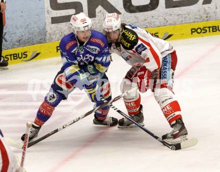 EBEL. Eishockey Bundesliga. EC VSV gegen KAC. Derek Ryan,  (VSV),  Martin Schumnig (KAC). Villach, am 17.2.2013.
Foto: Kuess 


---
pressefotos, pressefotografie, kuess, qs, qspictures, sport, bild, bilder, bilddatenbank