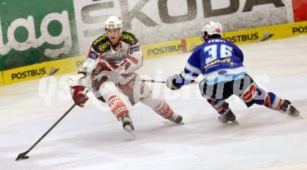 EBEL. Eishockey Bundesliga. EC VSV gegen KAC.  Marco Pewal, (VSV),  Kevin Doell  (KAC). Villach, am 17.2.2013.
Foto: Kuess 


---
pressefotos, pressefotografie, kuess, qs, qspictures, sport, bild, bilder, bilddatenbank