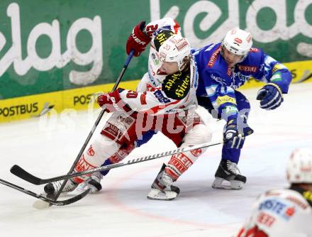 EBEL. Eishockey Bundesliga. EC VSV gegen KAC. Mario Altmann,  (VSV),  John Lammers (KAC). Villach, am 17.2.2013.
Foto: Kuess 


---
pressefotos, pressefotografie, kuess, qs, qspictures, sport, bild, bilder, bilddatenbank