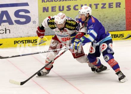 EBEL. Eishockey Bundesliga. EC VSV gegen KAC. Derek Ryan, (VSV), Kirk Furey  (KAC). Villach, am 17.2.2013.
Foto: Kuess 


---
pressefotos, pressefotografie, kuess, qs, qspictures, sport, bild, bilder, bilddatenbank