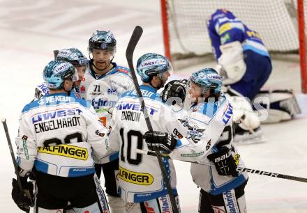 EBEL. Eishockey Bundesliga. EC VSV gegen EHC LIWEST Linz. Torjubel Linz. Villach, am 19.2.2013.
Foto: Kuess 


---
pressefotos, pressefotografie, kuess, qs, qspictures, sport, bild, bilder, bilddatenbank