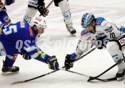 EBEL. Eishockey Bundesliga. EC VSV gegen EHC LIWEST Linz. Scott Hotham,  (VSV), Marc Andre Dorion (Linz). Villach, am 19.2.2013.
Foto: Kuess 


---
pressefotos, pressefotografie, kuess, qs, qspictures, sport, bild, bilder, bilddatenbank