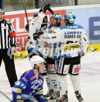 EBEL. Eishockey Bundesliga. EC VSV gegen EHC LIWEST Linz. Torjubel Linz. Villach, am 19.2.2013.
Foto: Kuess 


---
pressefotos, pressefotografie, kuess, qs, qspictures, sport, bild, bilder, bilddatenbank