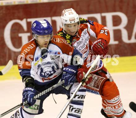 EBEL. Eishockey Bundesliga. EC KAC gegen KHL Medvescak Zagreb.  Kirk Furey (KAC), NAGLICH Adam (Zagreb). Klagenfurt, am 19.2.2013.
Foto: Kuess 


---
pressefotos, pressefotografie, kuess, qs, qspictures, sport, bild, bilder, bilddatenbank