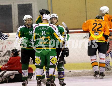 Eishockeycup. Ascus Rangers gegen Humanomed Wings. torjubel  (Humanomed). Klagenfurt, 23.2.2013.
Foto: Kuess
---
pressefotos, pressefotografie, kuess, qs, qspictures, sport, bild, bilder, bilddatenbank