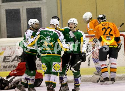 Eishockeycup. Ascus Rangers gegen Humanomed Wings. Torjubel  (Humanomed). Klagenfurt, 23.2.2013.
Foto: Kuess
---
pressefotos, pressefotografie, kuess, qs, qspictures, sport, bild, bilder, bilddatenbank