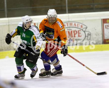 Eishockeycup. Ascus Rangers gegen Humanomed Wings. Josef Tomantschger  (Ascus), Alexander Gaertner (Humanomed). Klagenfurt, 23.2.2013.
Foto: Kuess
---
pressefotos, pressefotografie, kuess, qs, qspictures, sport, bild, bilder, bilddatenbank