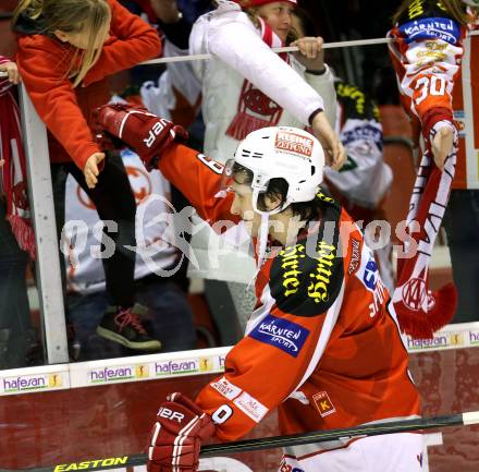 EBEL. Eishockey Bundesliga. EC KAC gegen Moser Medical Graz 99ers. Jubel Tyler Spurgeon (KAC). Klagenfurt, am 24.2.2013.
Foto: Kuess 


---
pressefotos, pressefotografie, kuess, qs, qspictures, sport, bild, bilder, bilddatenbank