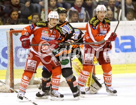 EBEL. Eishockey Bundesliga. EC KAC gegen Moser Medical Graz 99ers. John Lammers,  (KAC), Jamie Lundmark (Graz). Klagenfurt, am 24.2.2013.
Foto: Kuess 


---
pressefotos, pressefotografie, kuess, qs, qspictures, sport, bild, bilder, bilddatenbank