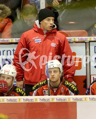 EBEL. Eishockey Bundesliga. EC KAC gegen Moser Medical Graz 99ers. Co-Trainer Dieter Kalt (KAC). Klagenfurt, am 24.2.2013.
Foto: Kuess 


---
pressefotos, pressefotografie, kuess, qs, qspictures, sport, bild, bilder, bilddatenbank