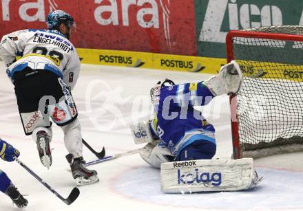 EBEL. Eishockey Bundesliga. EC VSV gegen EHC LIWEST Linz. Jean Philippe Lamoureux (VSV), Brett Engelhardt (Linz). Villach, am 26.2.2013.
Foto: Kuess 
---
pressefotos, pressefotografie, kuess, qs, qspictures, sport, bild, bilder, bilddatenbank