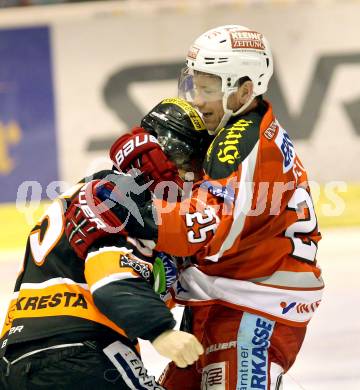 EBEL. Eishockey Bundesliga. EC KAC gegen Moser Medical Graz 99ers. Rauferei Kirk Furey,  (KAC), Matthias Iberer (Graz).. Klagenfurt, am 1.3.2013.
Foto: Kuess 


---
pressefotos, pressefotografie, kuess, qs, qspictures, sport, bild, bilder, bilddatenbank