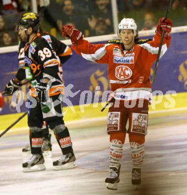 EBEL. Eishockey Bundesliga. EC KAC gegen Moser Medical Graz 99ers. Torjubel Tyler Scofield (KAC). Klagenfurt, am 1.3.2013.
Foto: Kuess 


---
pressefotos, pressefotografie, kuess, qs, qspictures, sport, bild, bilder, bilddatenbank