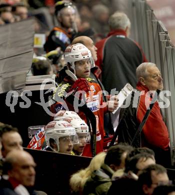 EBEL. Eishockey Bundesliga. EC KAC gegen Moser Medical Graz 99ers. Strafbank, John Lammers, Jamie Lundmark, Patrick Berr, David Schuller (KAC). Klagenfurt, am 1.3.2013.
Foto: Kuess 


---
pressefotos, pressefotografie, kuess, qs, qspictures, sport, bild, bilder, bilddatenbank