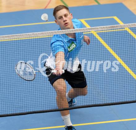 Badminton Bundesliga. ASKOE Kelag Kaernten gegen Pressbaum. Dominik Trojan (Kaernten). Klagenfurt, 2.3.2013.
Foto: Kuess
---
pressefotos, pressefotografie, kuess, qs, qspictures, sport, bild, bilder, bilddatenbank