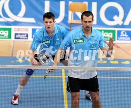 Badminton Bundesliga. ASKOE Kelag Kaernten gegen Pressbaum. Paul Demmelmayer, Krasimir Yankov (Kaernten). Klagenfurt, 2.3.2013.
Foto: Kuess
---
pressefotos, pressefotografie, kuess, qs, qspictures, sport, bild, bilder, bilddatenbank