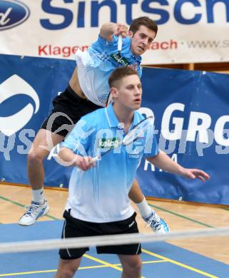 Badminton Bundesliga. ASKOE Kelag Kaernten gegen Pressbaum. Dominik Trojan, Stefan Wrulich(Kaernten). Klagenfurt, 2.3.2013.
Foto: Kuess
---
pressefotos, pressefotografie, kuess, qs, qspictures, sport, bild, bilder, bilddatenbank