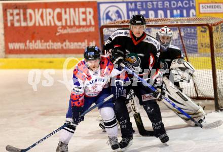 Eishockeycup. Ducks gegen Narren Steindorf. Wolfgang Korb (Ducks), Florian Augustin (Steindorf). Steindorf, 2.3.2013.
Foto: Kuess
---
pressefotos, pressefotografie, kuess, qs, qspictures, sport, bild, bilder, bilddatenbank