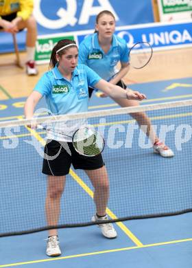 Badminton Bundesliga. ASKOE Kelag Kaernten gegen Pressbaum. Belinda Heber, Anna Demmelmayer (Kaernten). Klagenfurt, 2.3.2013.
Foto: Kuess
---
pressefotos, pressefotografie, kuess, qs, qspictures, sport, bild, bilder, bilddatenbank