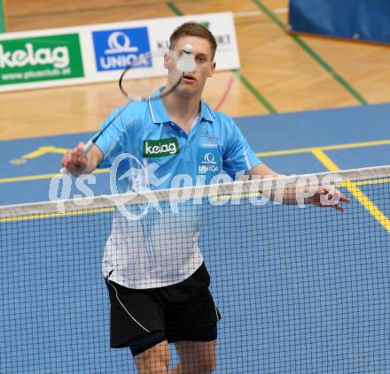 Badminton Bundesliga. ASKOE Kelag Kaernten gegen Pressbaum. Dominik Trojan (Kaernten). Klagenfurt, 2.3.2013.
Foto: Kuess
---
pressefotos, pressefotografie, kuess, qs, qspictures, sport, bild, bilder, bilddatenbank