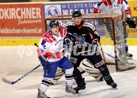 Eishockeycup. Ducks gegen Narren Steindorf. Wolfgang Korb (Ducks), Florian Augustin (Steindorf). Steindorf, 2.3.2013.
Foto: Kuess
---
pressefotos, pressefotografie, kuess, qs, qspictures, sport, bild, bilder, bilddatenbank