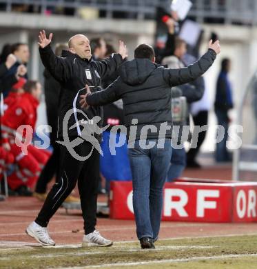 Fussball. Bundesliga. RZ Pellets WAC gegen SK Rapid Wien.  Jubel Co-Trainer Slobodan Grubor, Trainer Nenad Bjelica  (WAC). Wolfsberg, 3.3.2013.
Foto: Kuess

---
pressefotos, pressefotografie, kuess, qs, qspictures, sport, bild, bilder, bilddatenbank