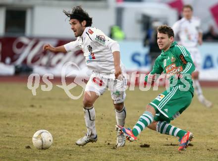 Fussball. Bundesliga. RZ Pellets WAC gegen SK Rapid Wien.  Michele Polverino,   (WAC), Louis Schaub (Rapid). Wolfsberg, 3.3.2013.
Foto: Kuess

---
pressefotos, pressefotografie, kuess, qs, qspictures, sport, bild, bilder, bilddatenbank