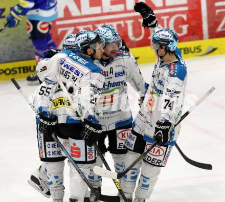 EBEL. Eishockey Bundesliga. EC VSV gegen EHC LIWEST Linz. Torjubel  (Linz). Villach, am 3.3.2013.
Foto: Kuess 


---
pressefotos, pressefotografie, kuess, qs, qspictures, sport, bild, bilder, bilddatenbank