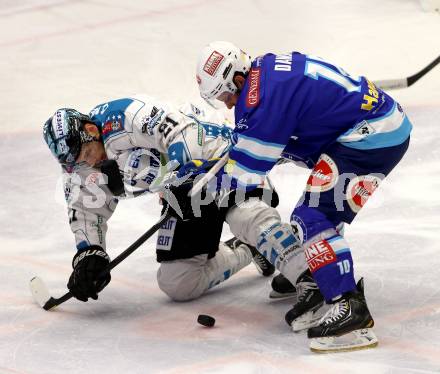 EBEL. Eishockey Bundesliga. EC VSV gegen EHC LIWEST Linz. DAMON Derek (VSV), LUKAS Philipp (Linz). Villach, am 3.3.2013.
Foto: Kuess 


---
pressefotos, pressefotografie, kuess, qs, qspictures, sport, bild, bilder, bilddatenbank