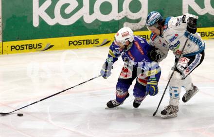 EBEL. Eishockey Bundesliga. EC VSV gegen EHC LIWEST Linz.  DAMON Derek (VSV), MAIRITSCH Martin (Linz). Villach, am 3.3.2013.
Foto: Kuess 


---
pressefotos, pressefotografie, kuess, qs, qspictures, sport, bild, bilder, bilddatenbank