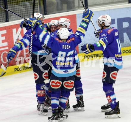 EBEL. Eishockey Bundesliga. EC VSV gegen EHC LIWEST Linz.  Torjubel (VSV). Villach, am 3.3.2013.
Foto: Kuess 


---
pressefotos, pressefotografie, kuess, qs, qspictures, sport, bild, bilder, bilddatenbank