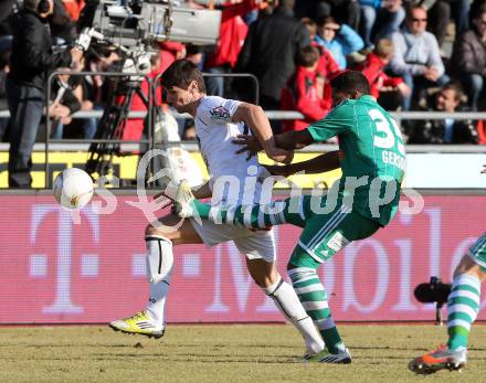 Fussball. Bundesliga. RZ Pellets WAC gegen SK Rapid Wien.   Mihret Topcagic,  (WAC), Guimaraes Ferreira Gerson (Rapid). Wolfsberg, 3.3.2013.
Foto: Kuess

---
pressefotos, pressefotografie, kuess, qs, qspictures, sport, bild, bilder, bilddatenbank