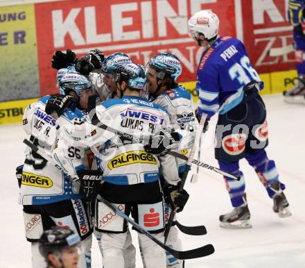 EBEL. Eishockey Bundesliga. EC VSV gegen EHC LIWEST Linz. Torjubel  (Linz). Villach, am 3.3.2013.
Foto: Kuess 


---
pressefotos, pressefotografie, kuess, qs, qspictures, sport, bild, bilder, bilddatenbank