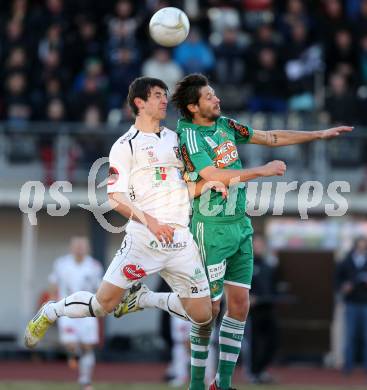 Fussball. Bundesliga. RZ Pellets WAC gegen SK Rapid Wien.   Mihret Topcagic,  (WAC), Branko Boskovic (Rapid). Wolfsberg, 3.3.2013.
Foto: Kuess

---
pressefotos, pressefotografie, kuess, qs, qspictures, sport, bild, bilder, bilddatenbank