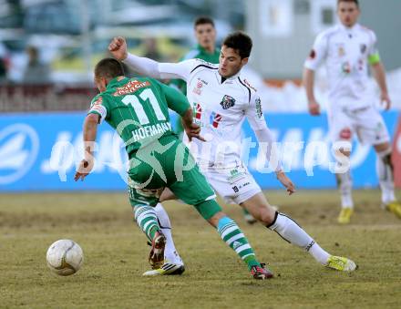 Fussball. Bundesliga. RZ Pellets WAC gegen SK Rapid Wien.  Roland Putschem  (WAC),  Steffen Hofmann (Rapid). Wolfsberg, 3.3.2013.
Foto: Kuess

---
pressefotos, pressefotografie, kuess, qs, qspictures, sport, bild, bilder, bilddatenbank