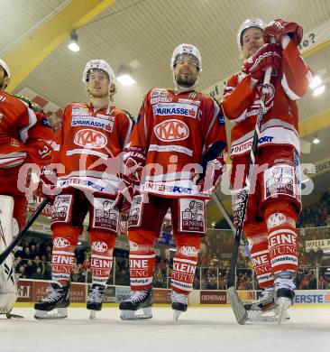 EBEL. Eishockey Bundesliga. EC KAC gegen Moser Medical Graz 99ers. Tyler Scofield, Thomas Koch, Markus Pirmann (KAC). Klagenfurt, am 5.3.2013.
Foto: Kuess 


---
pressefotos, pressefotografie, kuess, qs, qspictures, sport, bild, bilder, bilddatenbank