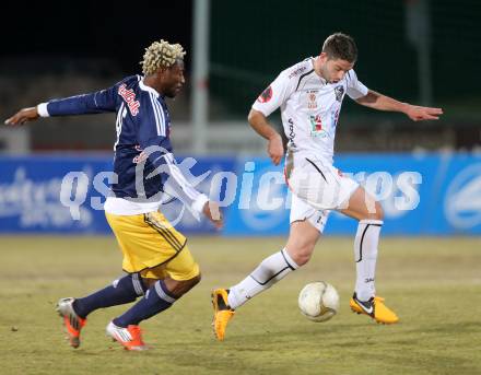 Fussball. Bundesliga. RZ Pellets WAC gegen  FC Red Bull Salzburg.   Ruben Rivera,  (WAC), Isaac Vorsah (Salzburg). Wolfsberg, 6.3.2013.
Foto: Kuess

---
pressefotos, pressefotografie, kuess, qs, qspictures, sport, bild, bilder, bilddatenbank