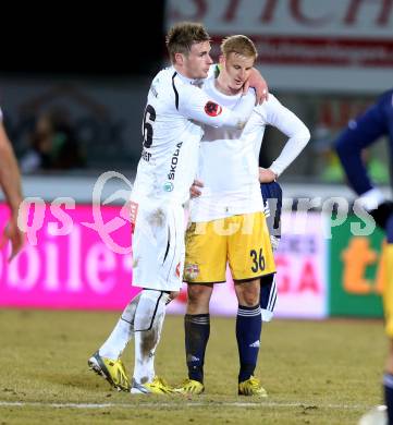 Fussball. Bundesliga. RZ Pellets WAC gegen  FC Red Bull Salzburg.   Michael Sollbauer, Martin Hinteregger (WAC). Wolfsberg, 6.3.2013.
Foto: Kuess

---
pressefotos, pressefotografie, kuess, qs, qspictures, sport, bild, bilder, bilddatenbank