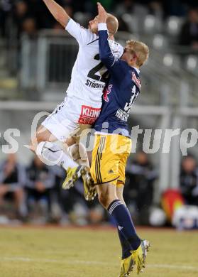 Fussball. Bundesliga. RZ Pellets WAC gegen  FC Red Bull Salzburg.   Stephan Stueckler, (WAC), Martin Hinteregger  (Salzburg). Wolfsberg, 6.3.2013.
Foto: Kuess

---
pressefotos, pressefotografie, kuess, qs, qspictures, sport, bild, bilder, bilddatenbank