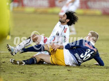 Fussball. Bundesliga. RZ Pellets WAC gegen  FC Red Bull Salzburg.   Michele Polverino, (WAC),  Martin Hinteregger (Salzburg). Wolfsberg, 6.3.2013.
Foto: Kuess

---
pressefotos, pressefotografie, kuess, qs, qspictures, sport, bild, bilder, bilddatenbank