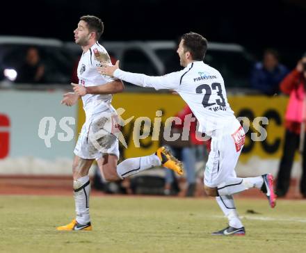 Fussball. Bundesliga. RZ Pellets WAC gegen  FC Red Bull Salzburg.   Torjubel Ruben Rivera, Sandro Zakany (WAC). Wolfsberg, 6.3.2013.
Foto: Kuess

---
pressefotos, pressefotografie, kuess, qs, qspictures, sport, bild, bilder, bilddatenbank