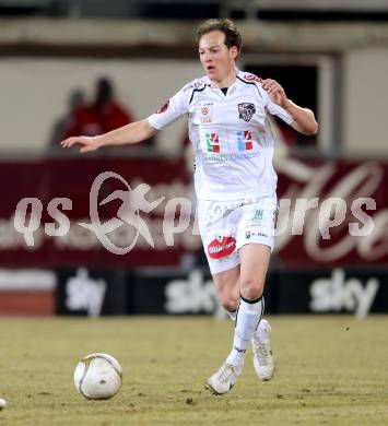 Fussball. Bundesliga. RZ Pellets WAC gegen  FC Red Bull Salzburg.   Mario Kroepfl (WAC). Wolfsberg, 6.3.2013.
Foto: Kuess

---
pressefotos, pressefotografie, kuess, qs, qspictures, sport, bild, bilder, bilddatenbank