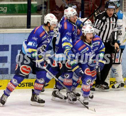 EBEL. Eishockey Bundesliga. EC VSV gegen EHC LIWEST Linz.  Torjubel Andreas Wiedergut (VSV). Villach, am 8.3.2013.
Foto: Kuess 


---
pressefotos, pressefotografie, kuess, qs, qspictures, sport, bild, bilder, bilddatenbank