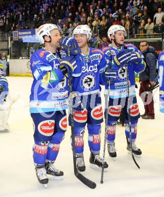 EBEL. Eishockey Bundesliga. EC VSV gegen EHC LIWEST Linz. Gerhard Unterluggauer, John Hughes, Nikolaus Hartl (VSV). Villach, am 8.3.2013.
Foto: Kuess 


---
pressefotos, pressefotografie, kuess, qs, qspictures, sport, bild, bilder, bilddatenbank