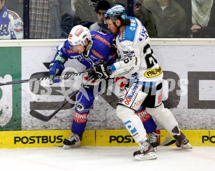 EBEL. Eishockey Bundesliga. EC VSV gegen EHC LIWEST Linz. Klemen Pretnar,  (VSV), Rob hisey (Linz). Villach, am 8.3.2013.
Foto: Kuess 


---
pressefotos, pressefotografie, kuess, qs, qspictures, sport, bild, bilder, bilddatenbank