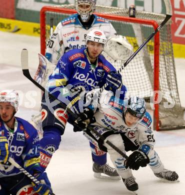 EBEL. Eishockey Bundesliga. EC VSV gegen EHC LIWEST Linz. Justin Taylor, (VSV), Philipp Lukas  (Linz). Villach, am 8.3.2013.
Foto: Kuess 


---
pressefotos, pressefotografie, kuess, qs, qspictures, sport, bild, bilder, bilddatenbank