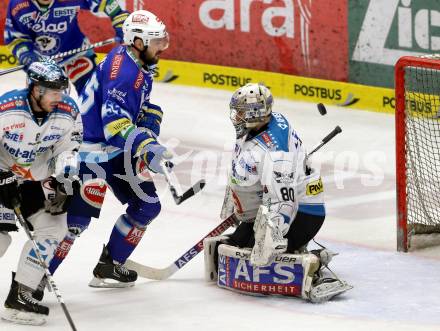 EBEL. Eishockey Bundesliga. EC VSV gegen EHC LIWEST Linz. Scott Hotham,  (VSV), David Leneveu (Linz). Villach, am 8.3.2013.
Foto: Kuess 


---
pressefotos, pressefotografie, kuess, qs, qspictures, sport, bild, bilder, bilddatenbank