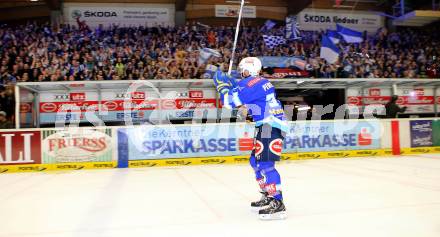 EBEL. Eishockey Bundesliga. EC VSV gegen EHC LIWEST Linz. Jubel Markus Peintner (VSV). Villach, am 8.3.2013.
Foto: Kuess 


---
pressefotos, pressefotografie, kuess, qs, qspictures, sport, bild, bilder, bilddatenbank